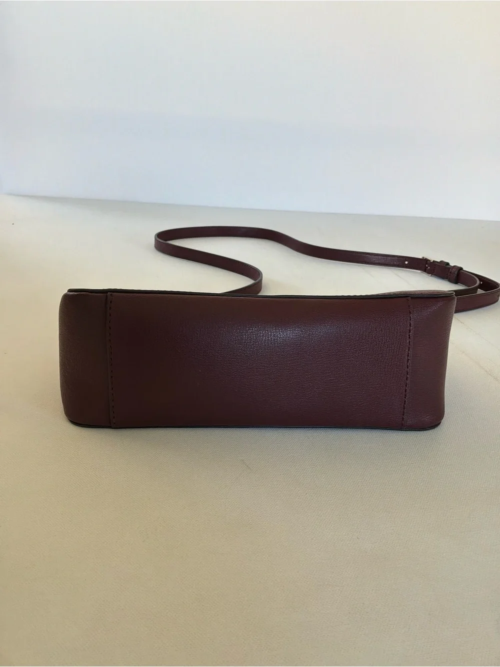 Kate Spade Adel Medium Top Zip Crossbody Bag Cherrywood Burgundy Leather
